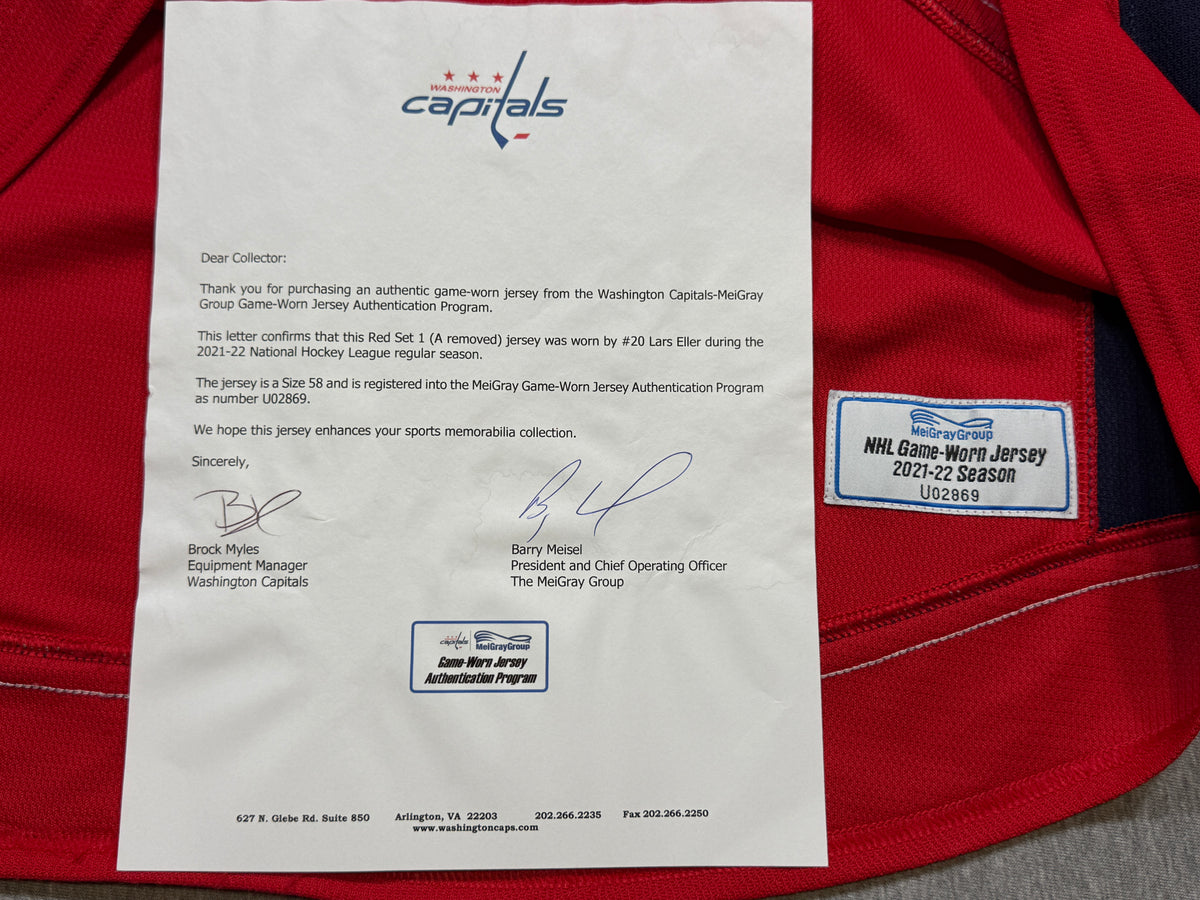 Washington Capitals Lars Eller Game Worn Jersey