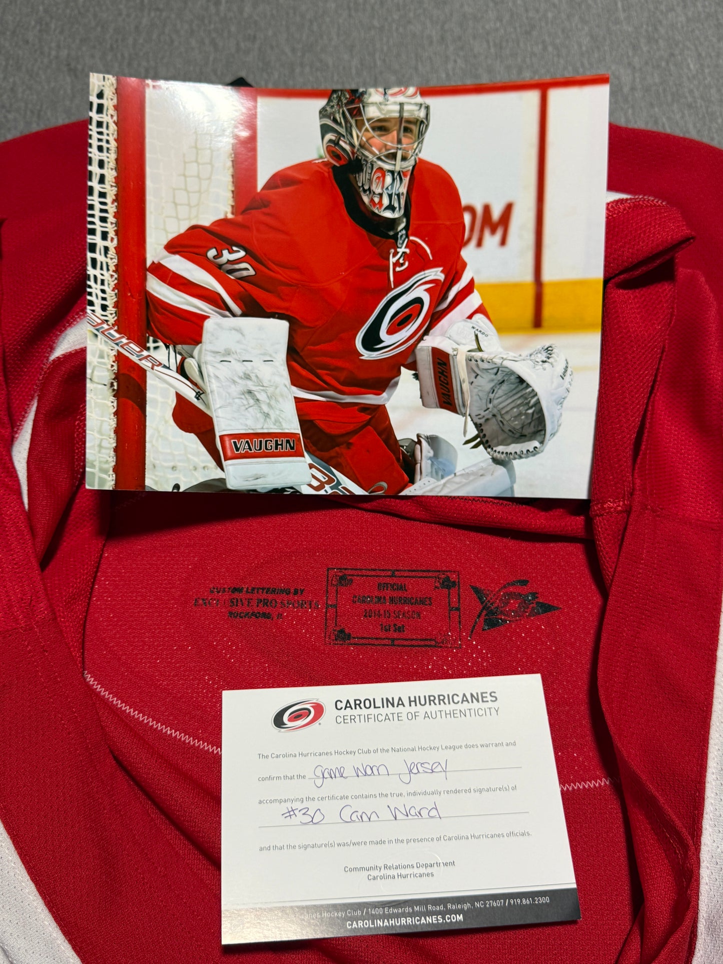 Carolina Hurricanes Ward Game Worn Jersey