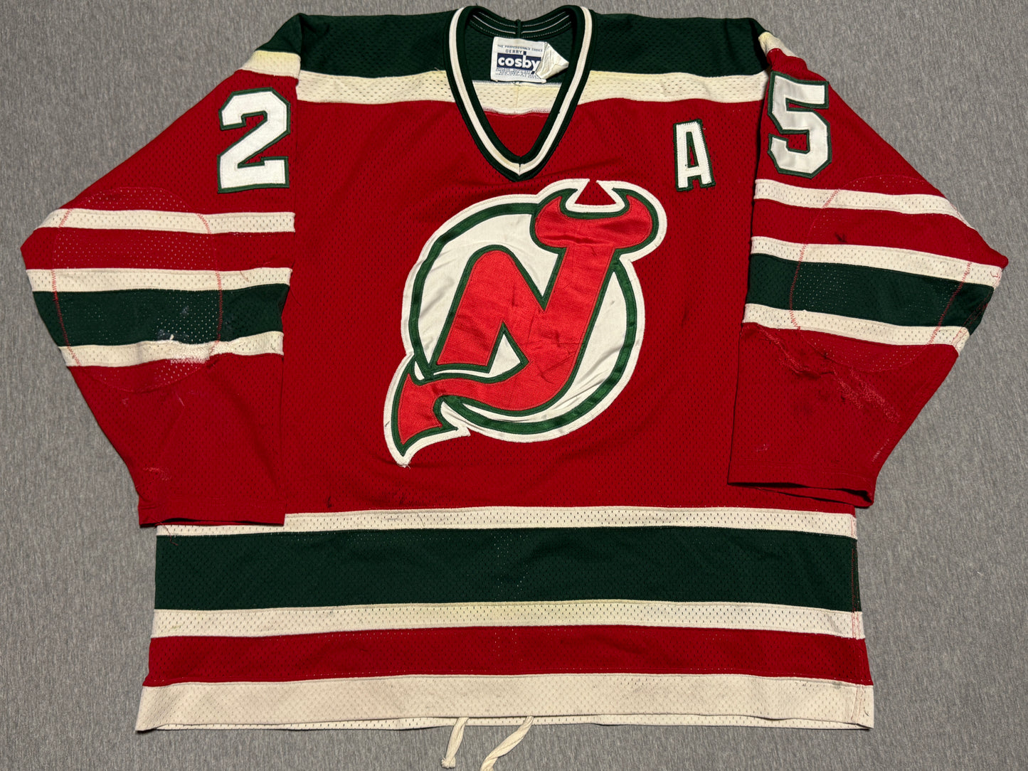 New Jersey Devils Dave Lewis Game Worn Jersey