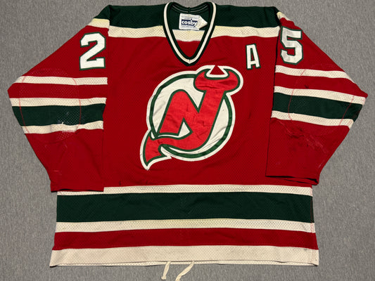 New Jersey Devils Dave Lewis Game Worn Jersey