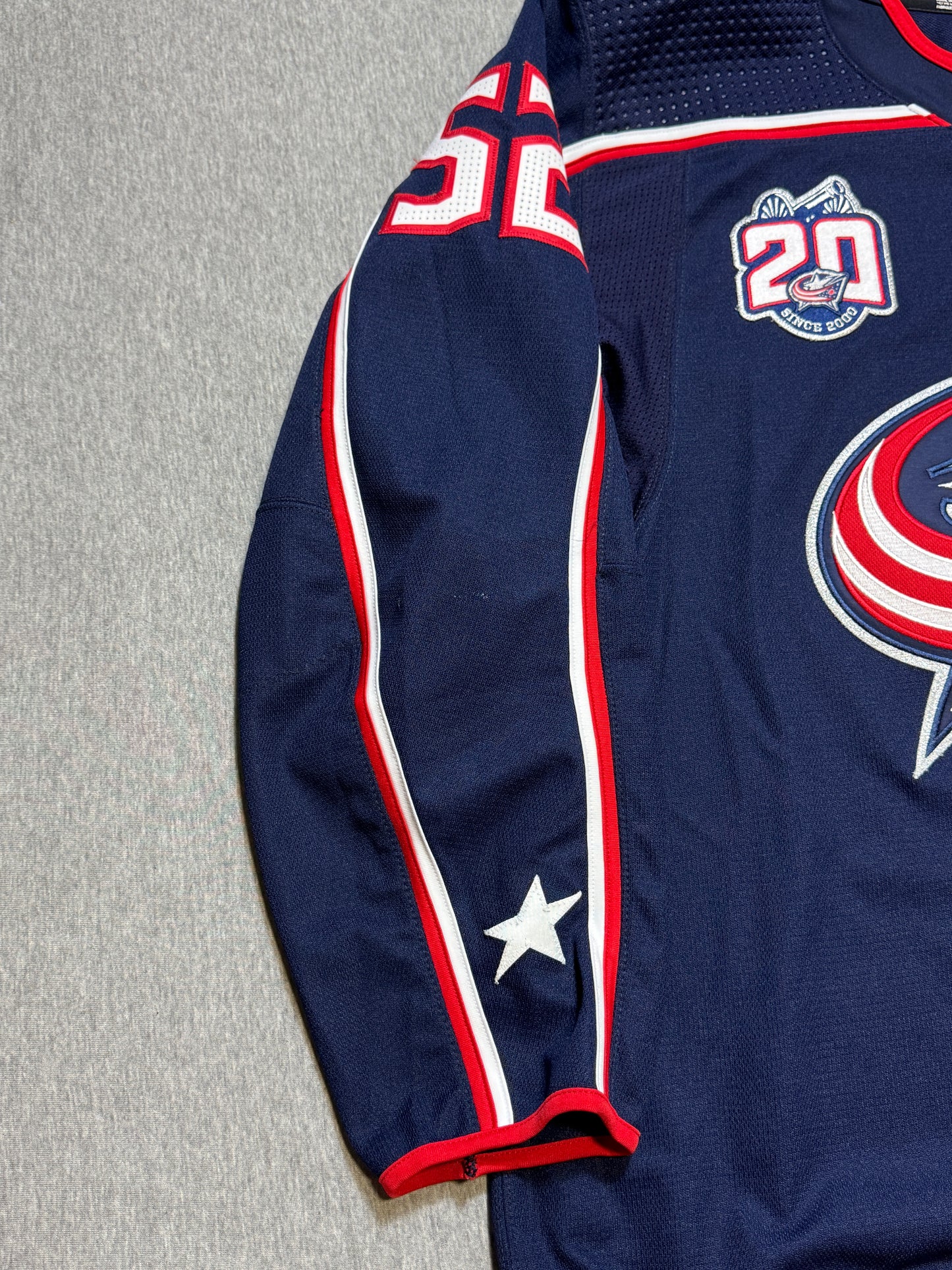 Columbus Blue Jackets Emil Bemstrom Game Worn Jersey with 20th Patch