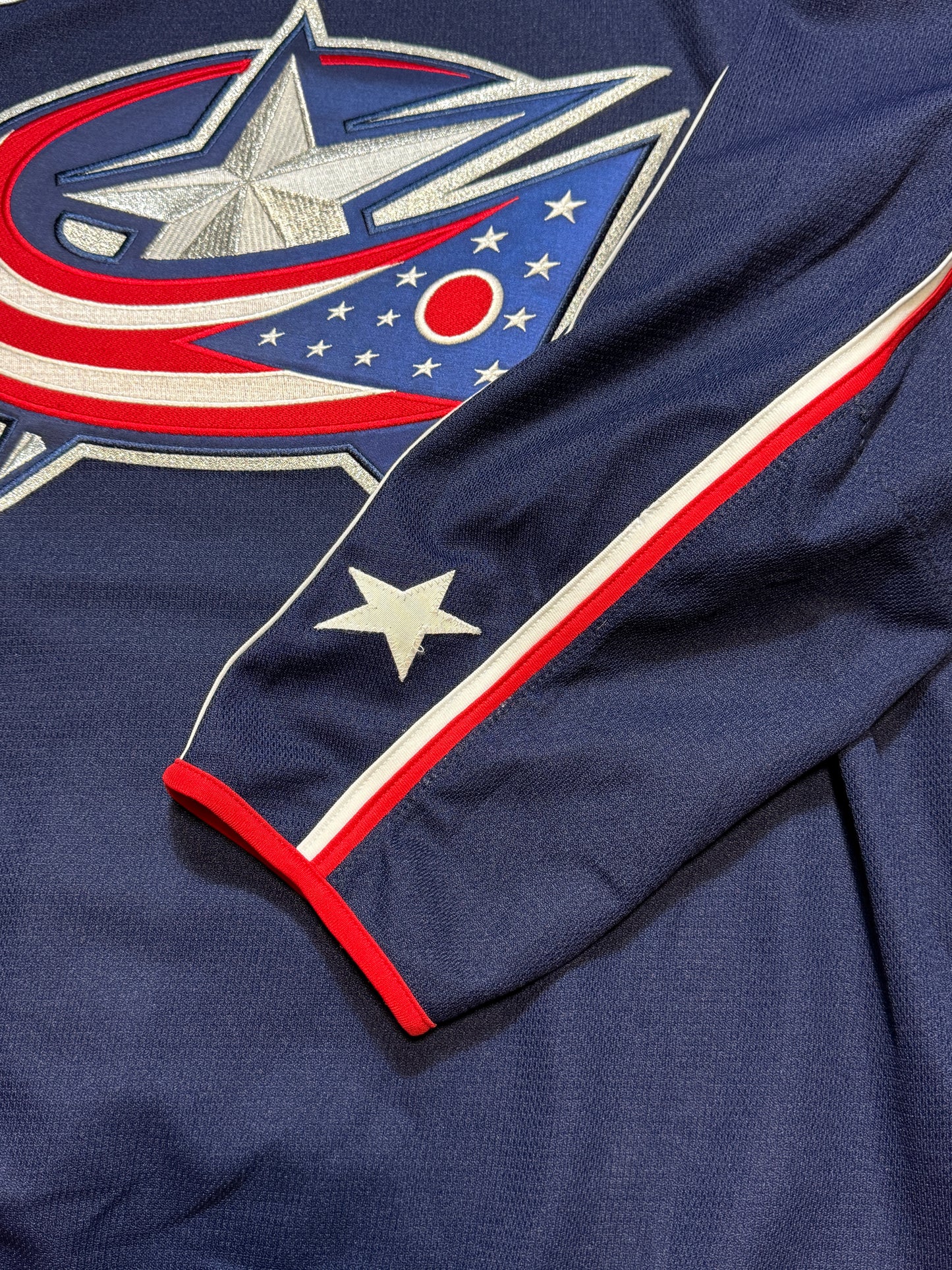 Columbus Blue Jackets Emil Bemstrom Game Worn Jersey with 20th Patch