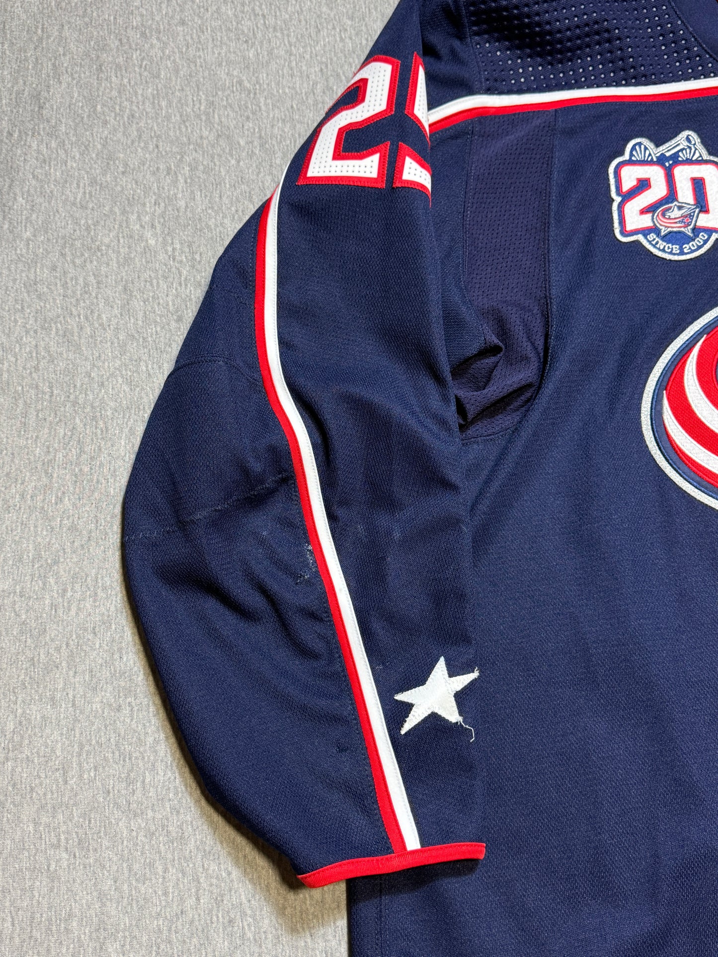 Columbus Blue Jackets Mikhail Grigorenko 20th patched Game Worn Jersey