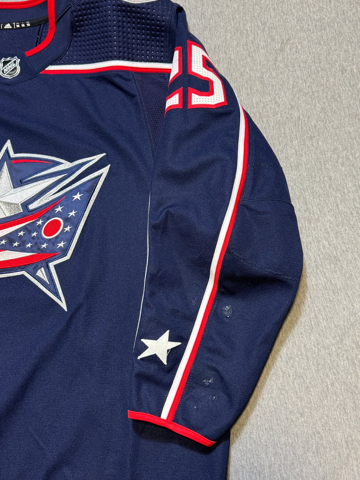 Columbus Blue Jackets Mikhail Grigorenko 20th patched Game Worn Jersey