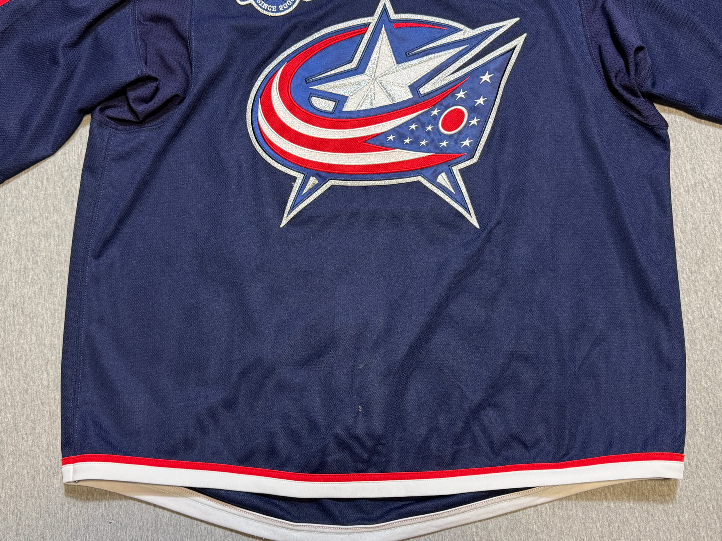 Columbus Blue Jackets Mikhail Grigorenko 20th patched Game Worn Jersey