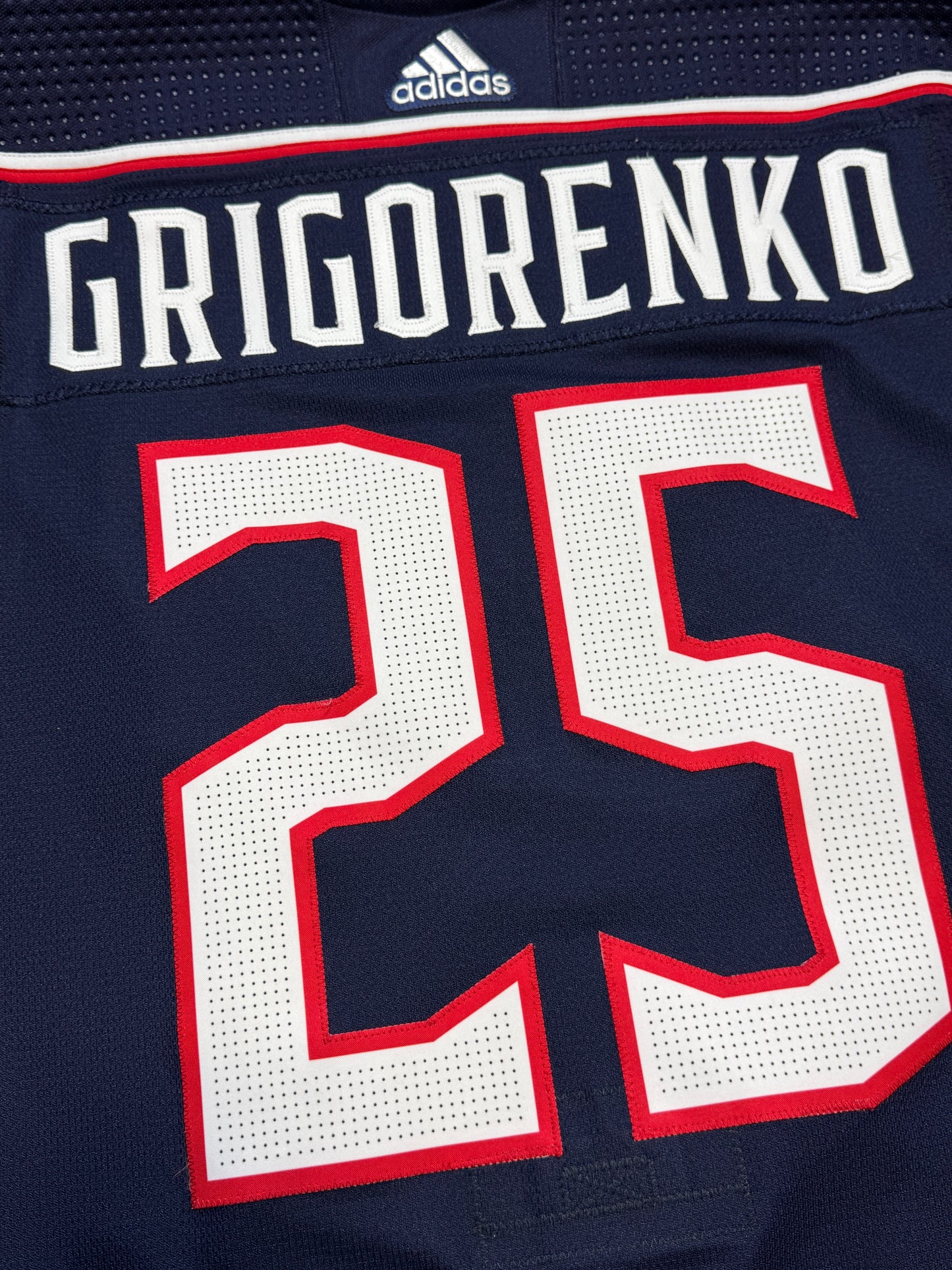 Columbus Blue Jackets Mikhail Grigorenko 20th patched Game Worn Jersey