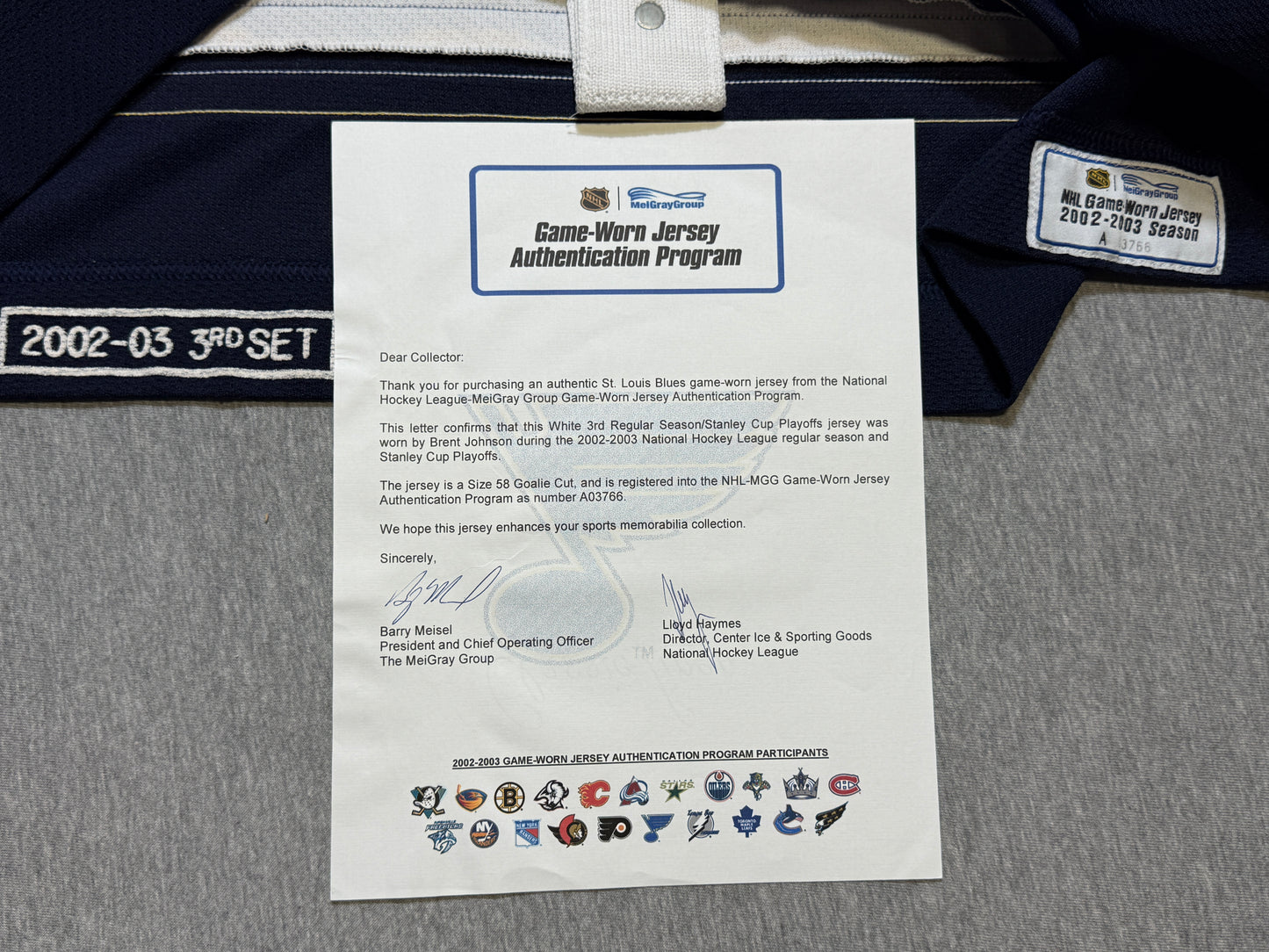 St. Louis Blues Brent Johnson Game Worn Jersey - consignment