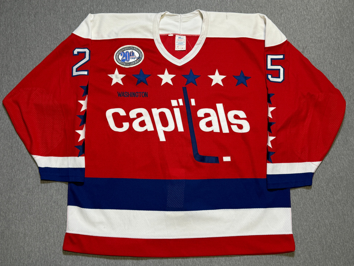 Washington Capitals Jason Woolley 20th Patched Game Worn Jersey