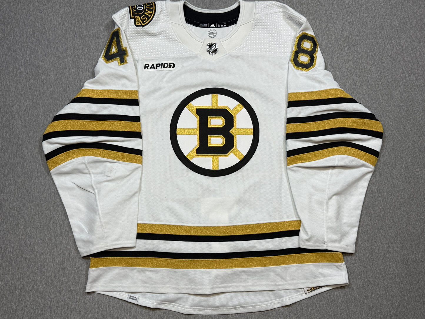 Boston Bruins 100th Season Matt Grzelcyk Game Worn Jersey