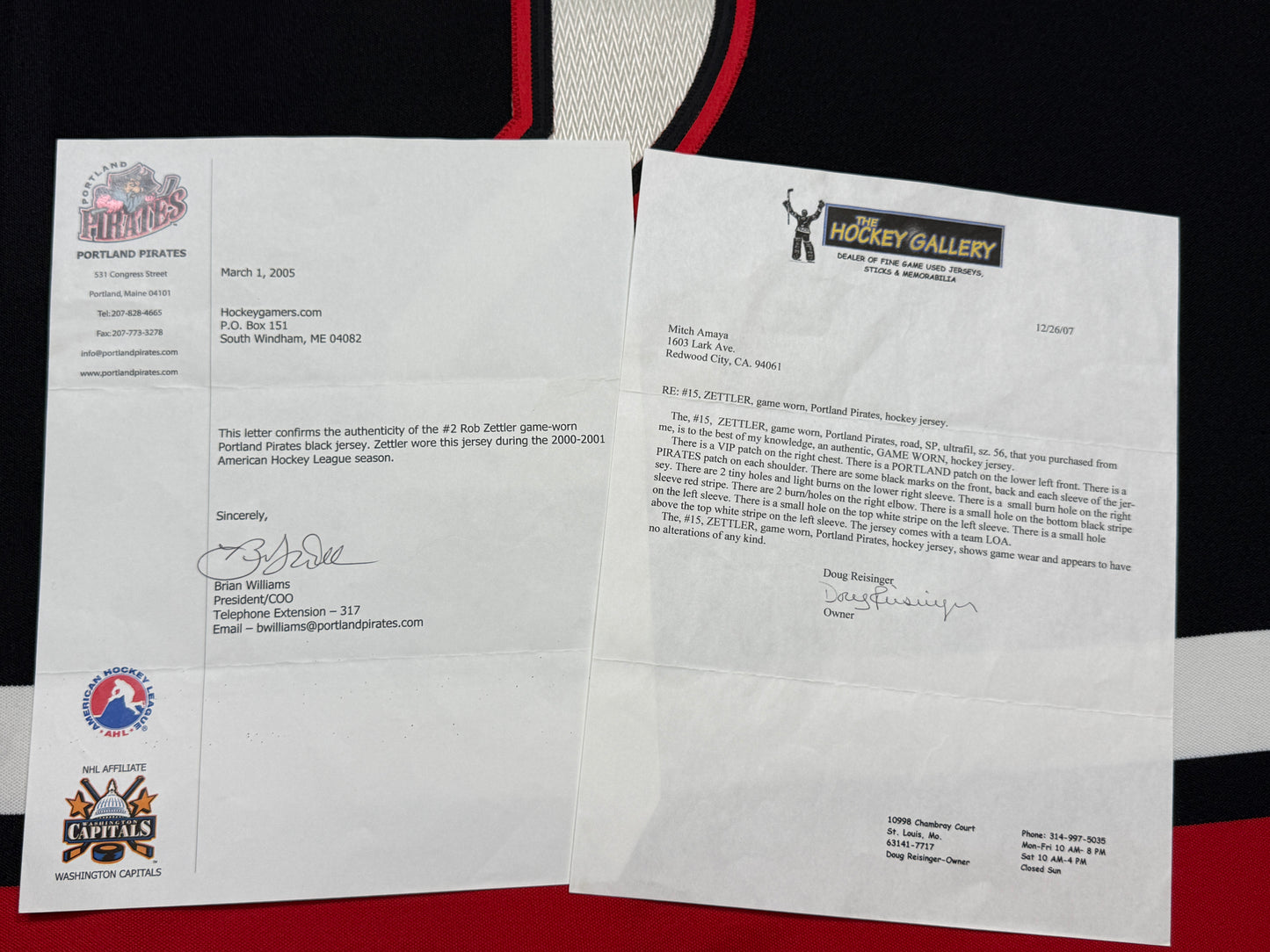 Portland Pirates Rob Zettler Game Worn Jersey