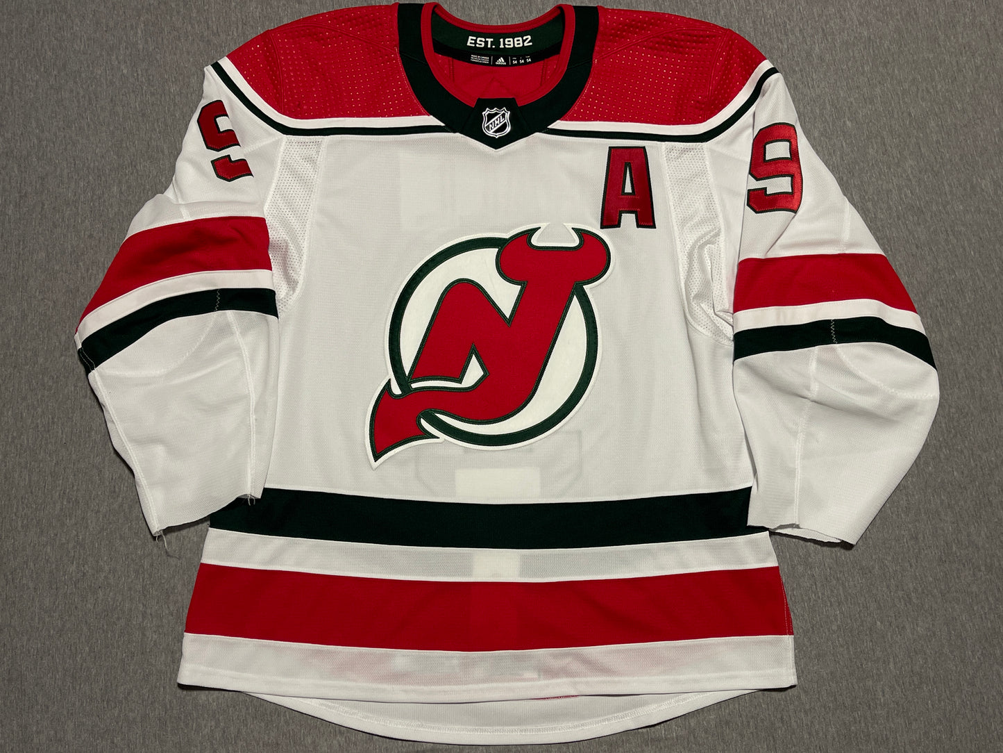 New Jersey Devils Taylor Hall Game Worn Jersey