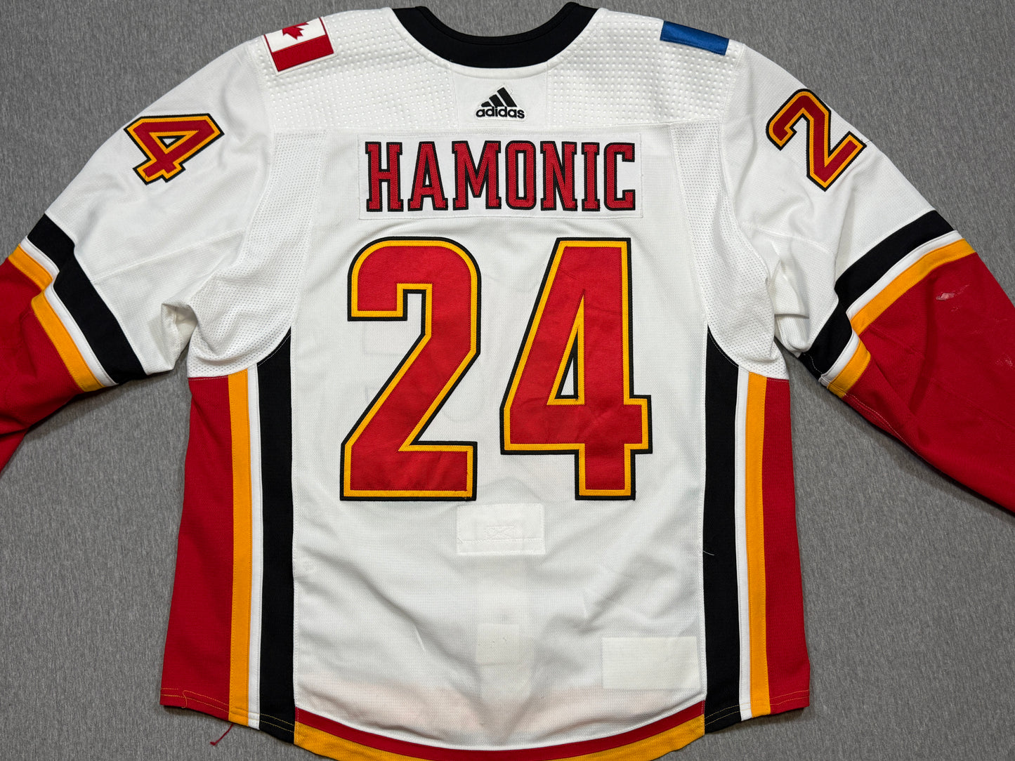 Calgary Flames Travis Hamonic Game Worn Jersey
